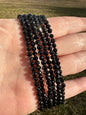 Black Spinel 4mm Faceted 7.5” Stretch Bracelet