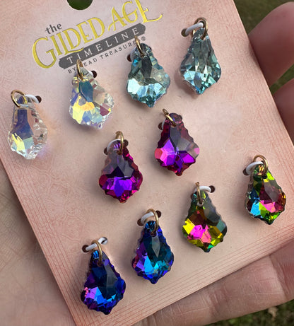 Set of 10 Colorful Glass Pendants