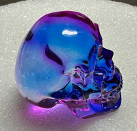 Purple-Blue Crystal Glass Skull