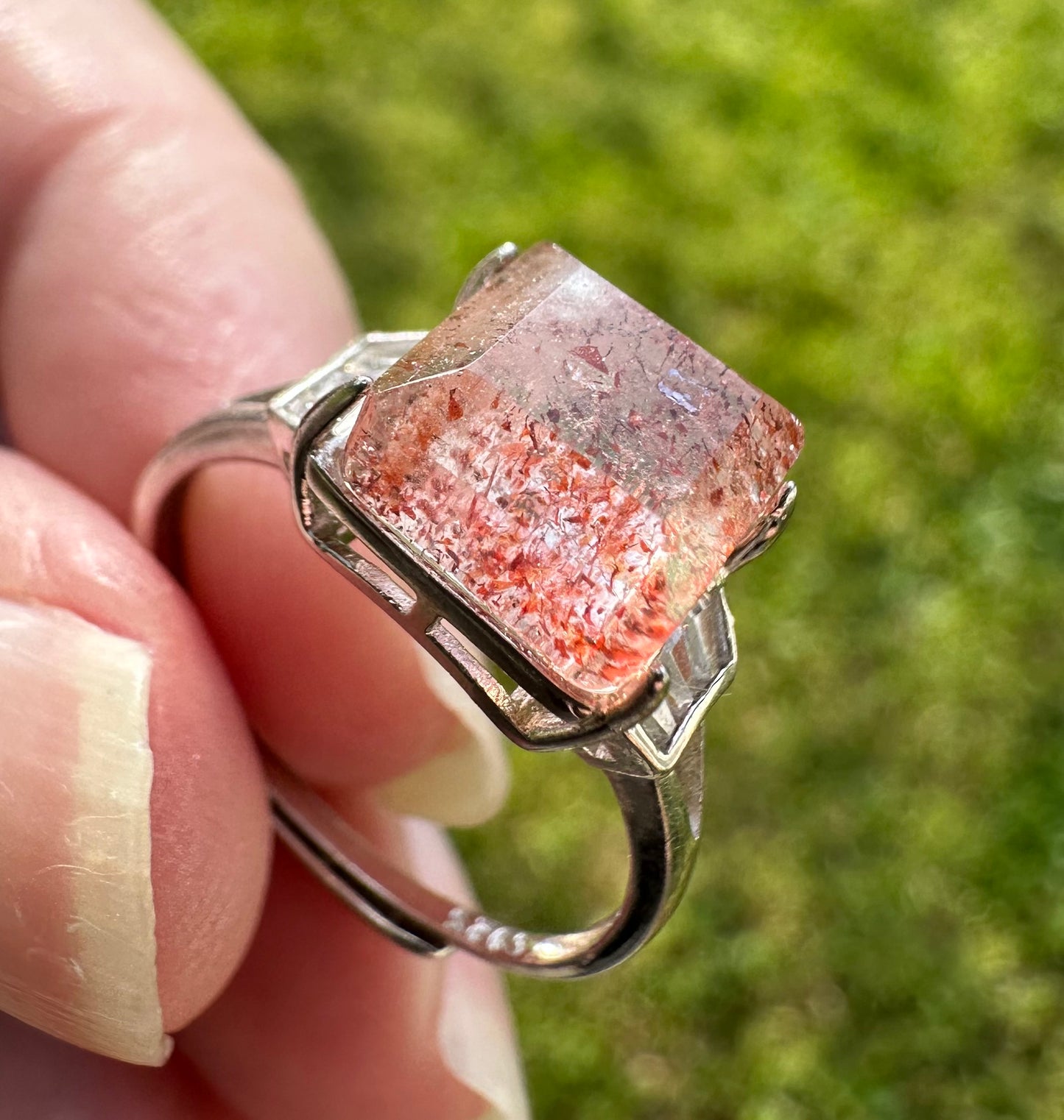 Sterling 925 Super 7 Strawberry Quartz Ring #59