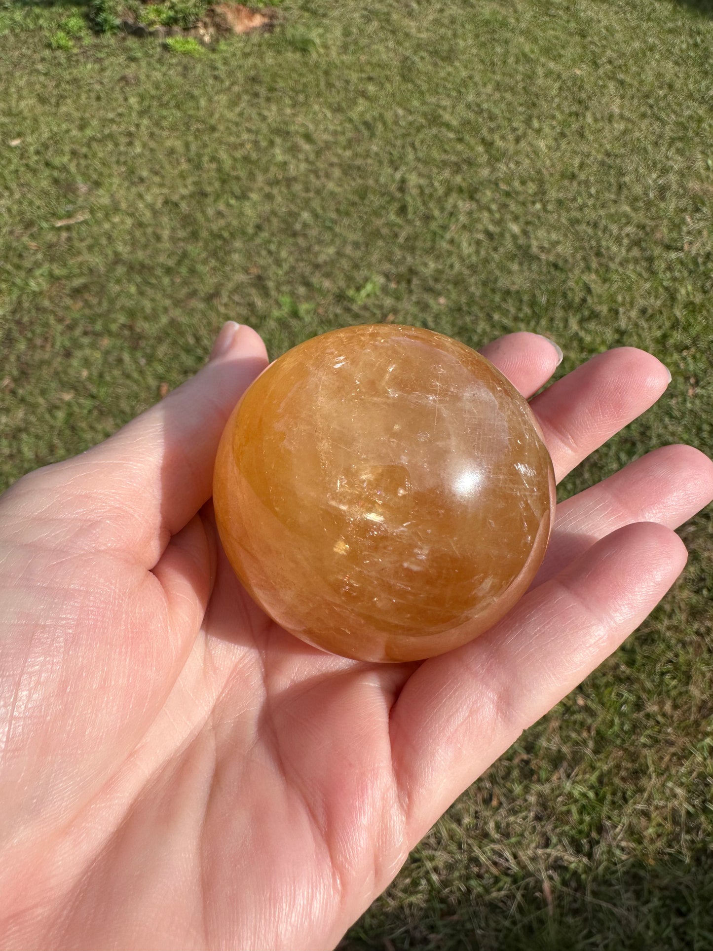 Honey Calcite Sphere #4