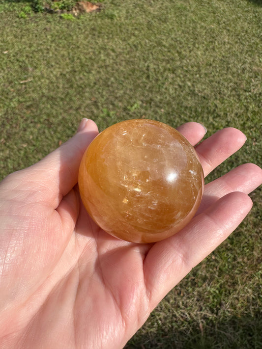 Honey Calcite Sphere #4