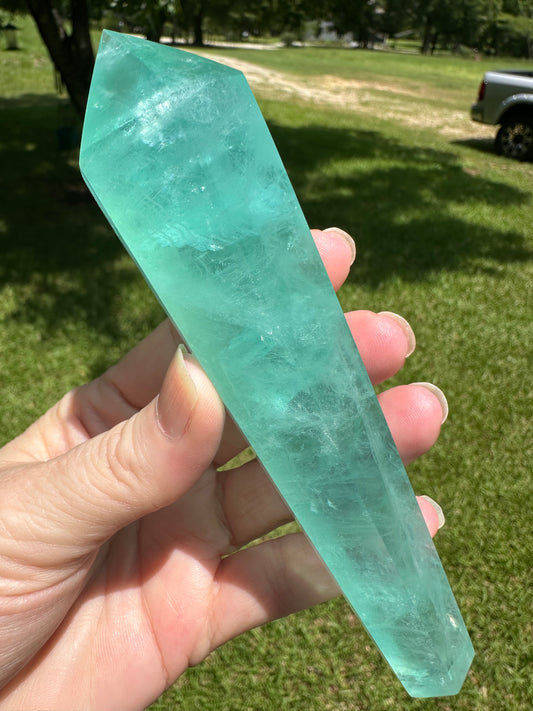 Neon Green Fluorite Scepter #6