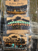 Random Pack of Wood Beaded Bracelets