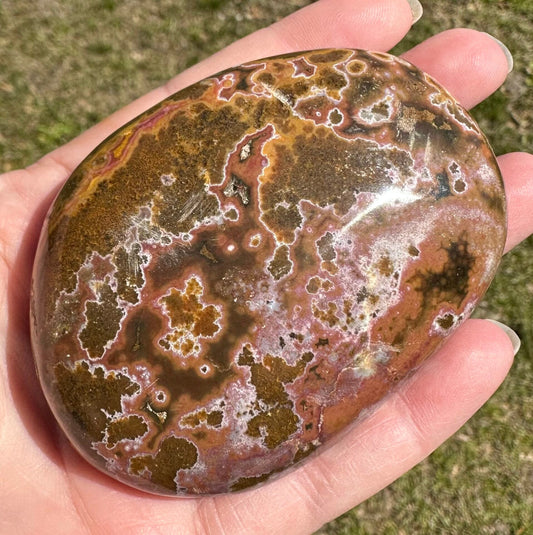 Large Ocean Jasper Palm Stone