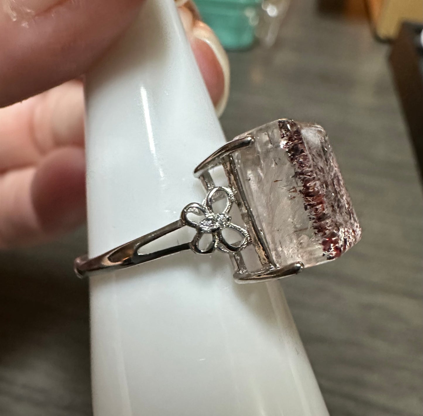 Sterling 925 Super 7 Strawberry Quartz Ring #14