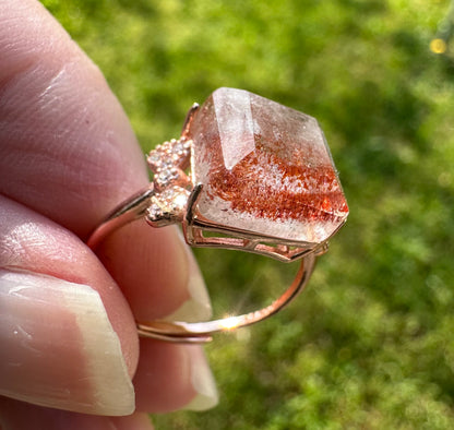 Sterling 925 Super 7 Strawberry Quartz Ring #63