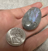 Blue Pink & Purple Labradorite Palmstone #3