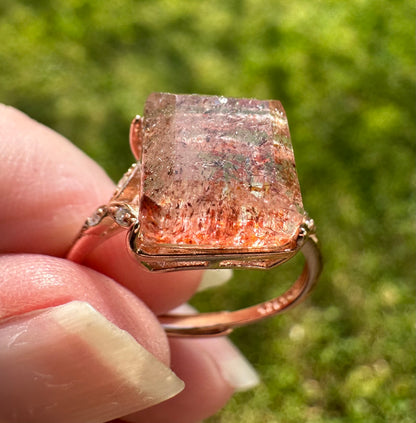 Sterling 925 Super 7 Strawberry Quartz Ring #65