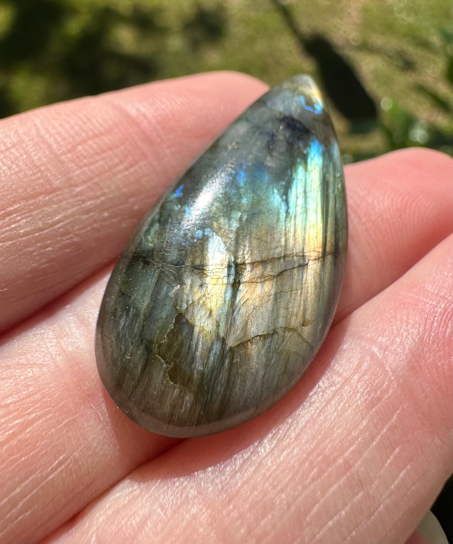 Freeform Pear Labradorite Cabochon 56a