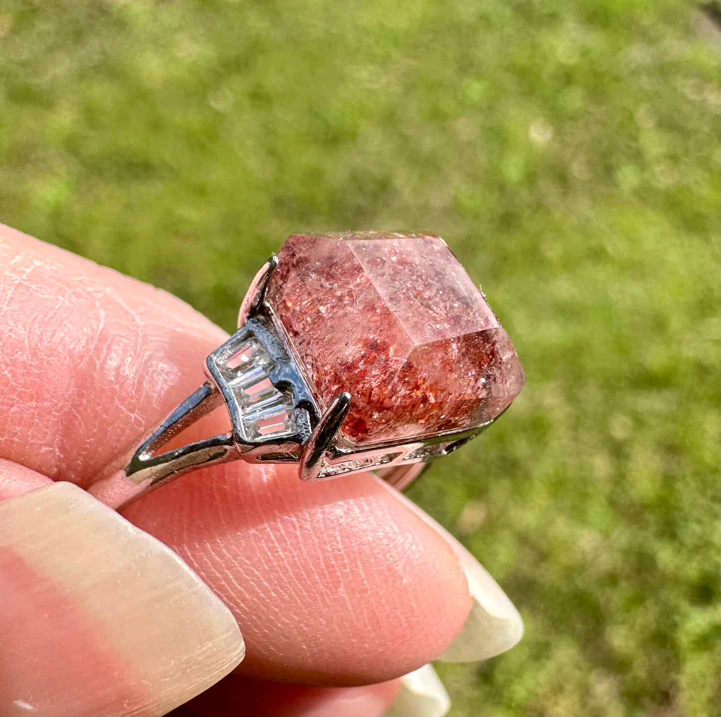 Sterling 925 Super 7 Strawberry Quartz Ring #36