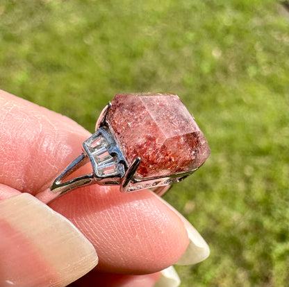 Sterling 925 Super 7 Strawberry Quartz Ring #36