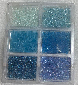 Blue Seed/Tube Beads