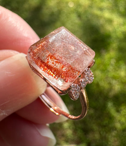 Sterling 925 Super 7 Strawberry Quartz Ring #63