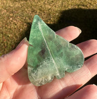 Green Fluorite Carved Leaf