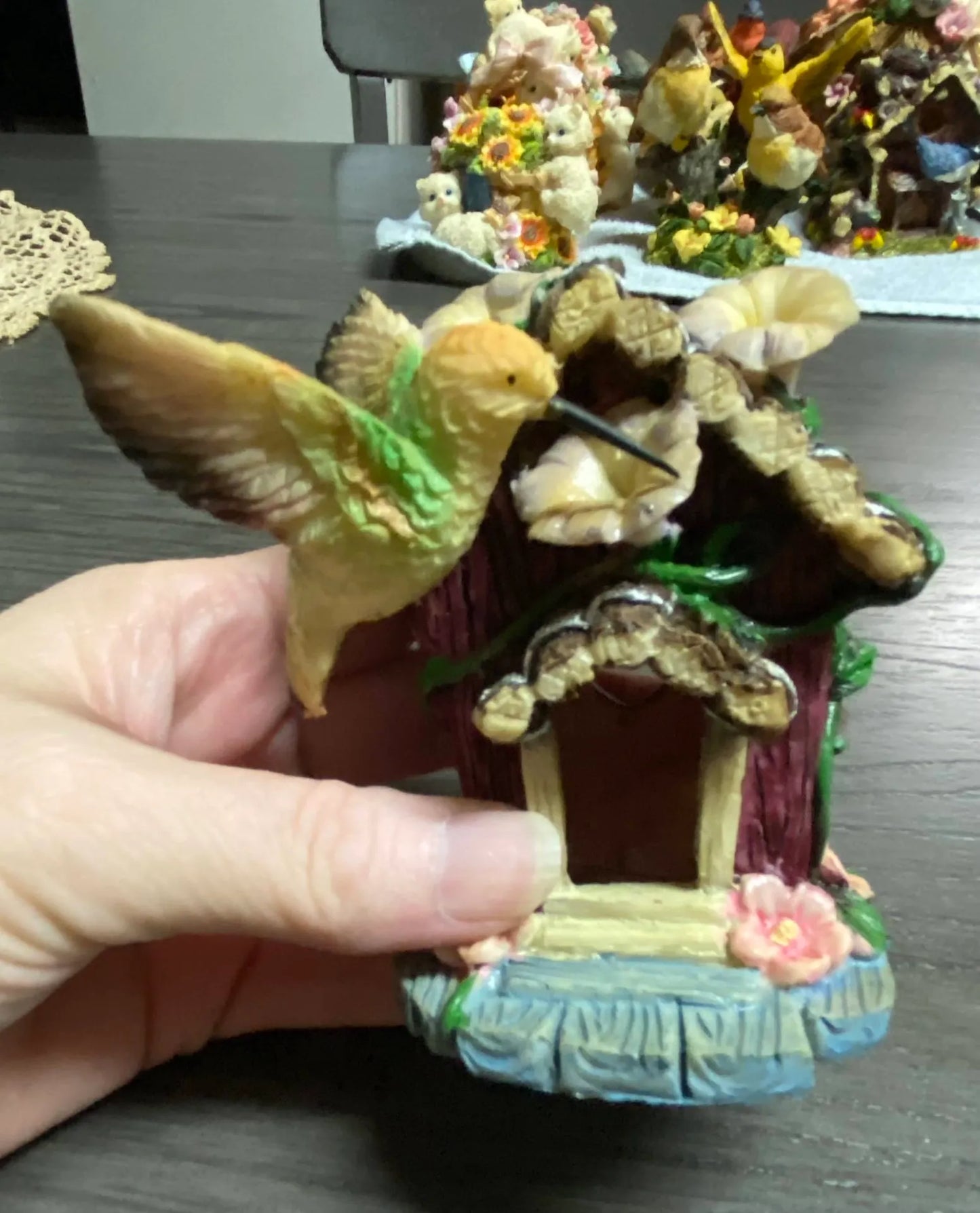 Hummingbird & Birdhouse Figurine