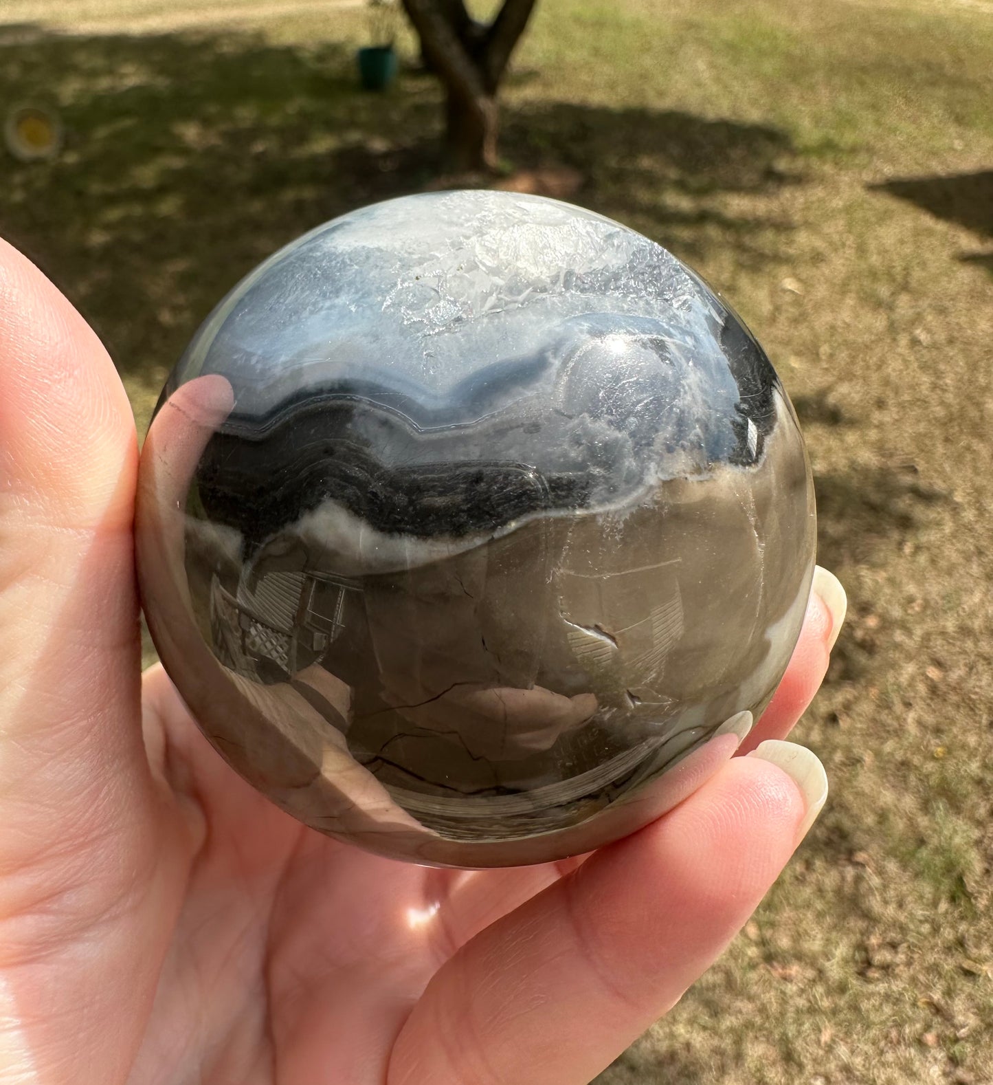 Volcano Agate Sphere UV Reactive #11