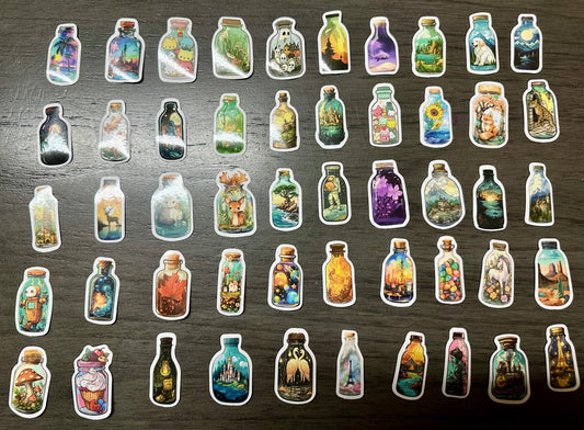 Curiosity Bottle Stickers Set of 50