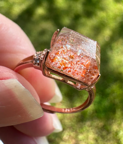 Sterling 925 Super 7 Strawberry Quartz Ring #69