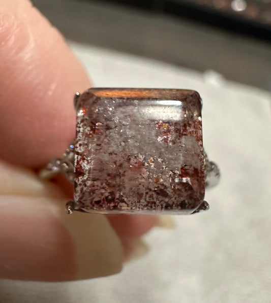 Sterling 925 Super 7 Strawberry Quartz Ring #33