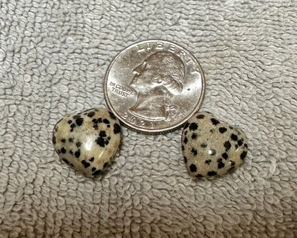 Dalmation Jasper Puffy Heart Pair