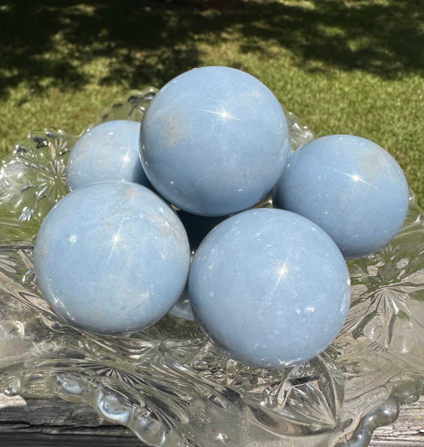 Baby Blue Angelite Spheres