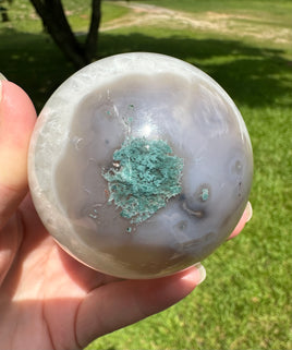 Moss Agate Crystal Ball Sphere 66.39mm #1