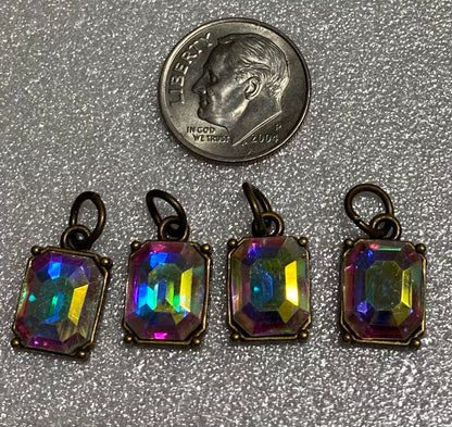 Octagon Multi-Color Charm/Pendants (4)