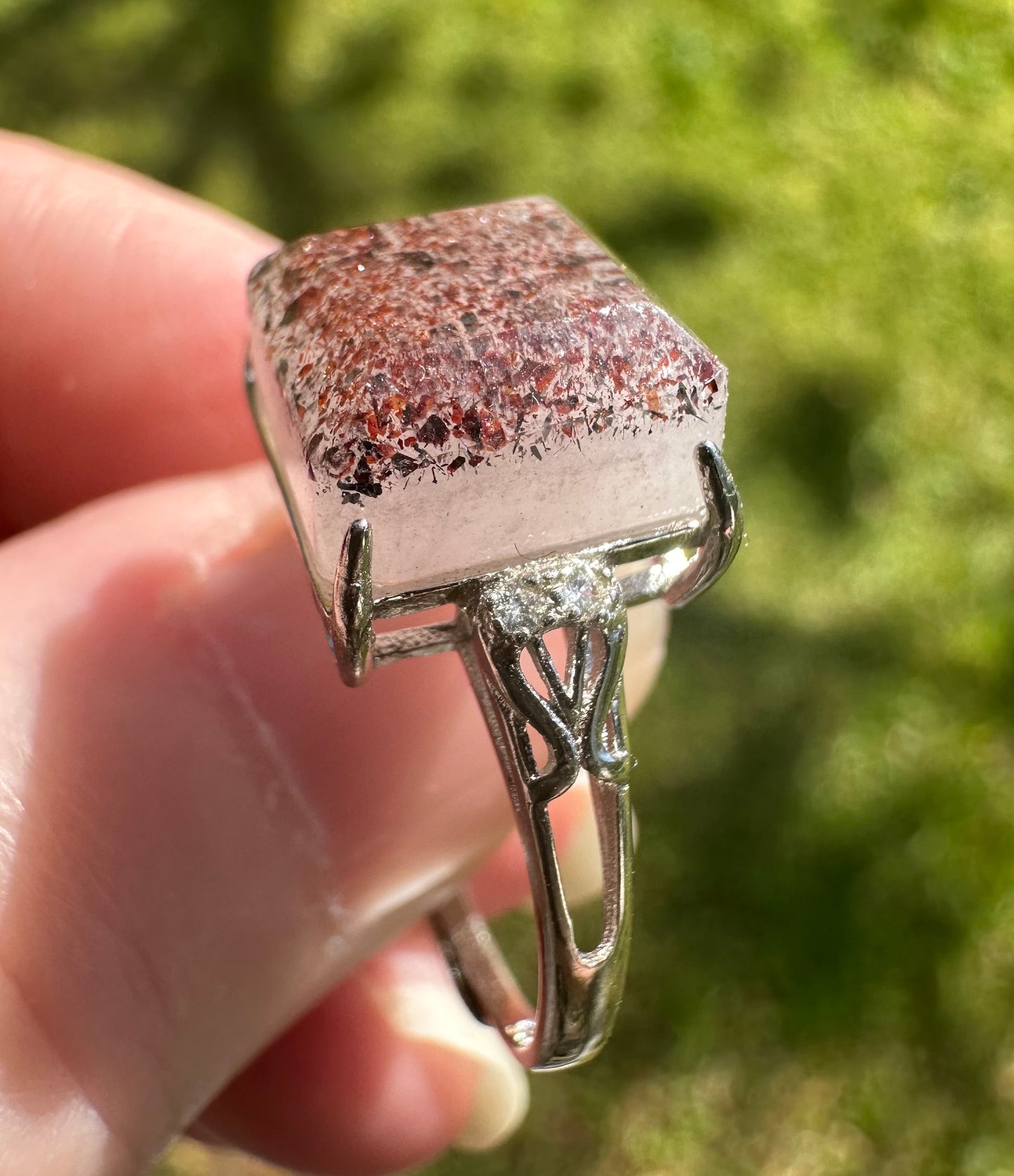 Sterling 925 Super 7 Strawberry Quartz Ring #50