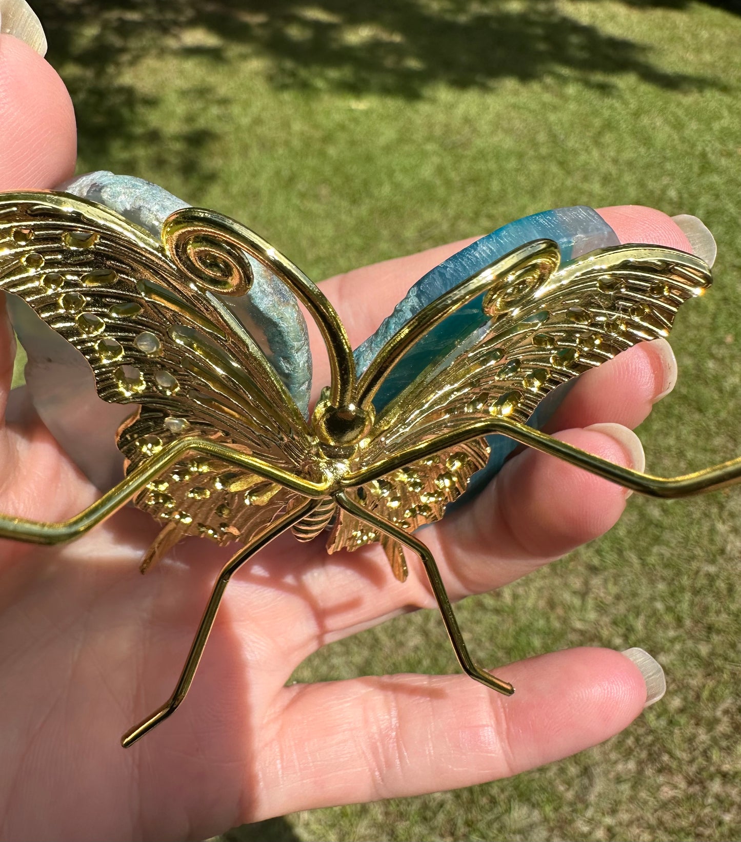 Butterfly with Blue Agate Slices