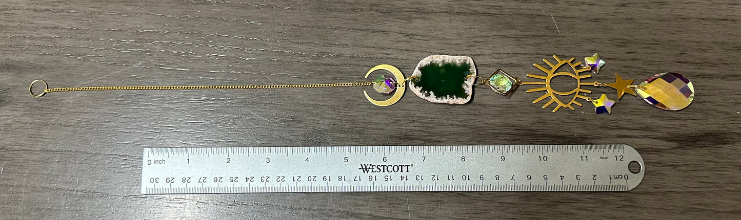 Green Agate Slice Sun Catcher