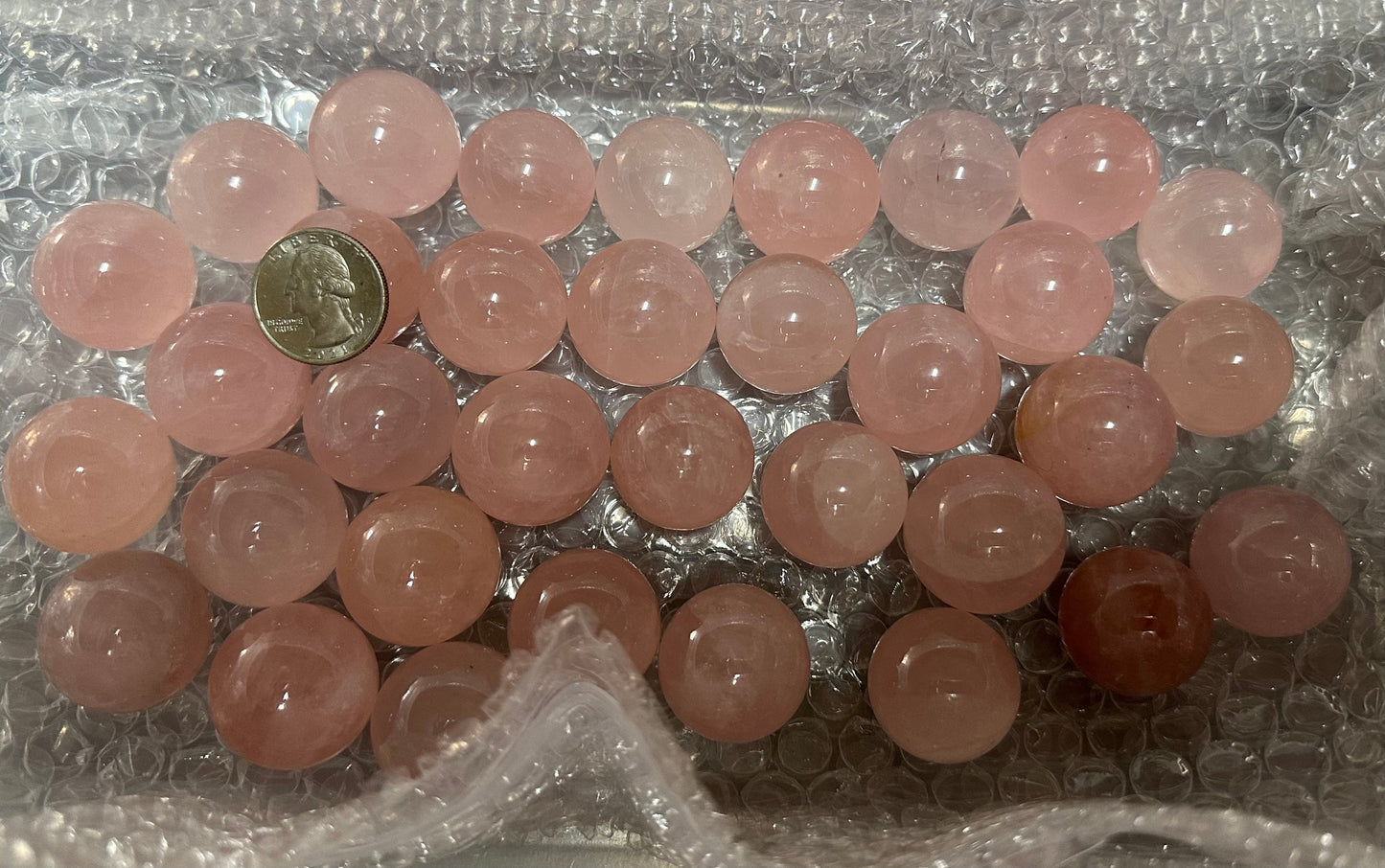 Six Star Line Rose Quartz Spheres