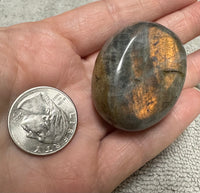 Tangerine Orange Labradorite Palmstone #5