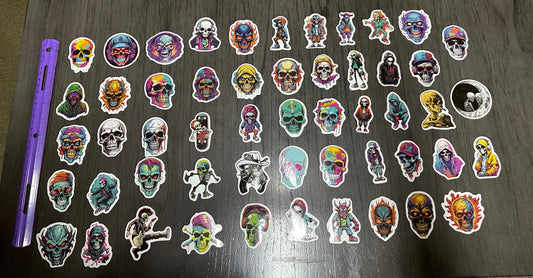 Retro Skull Stickers set of 53