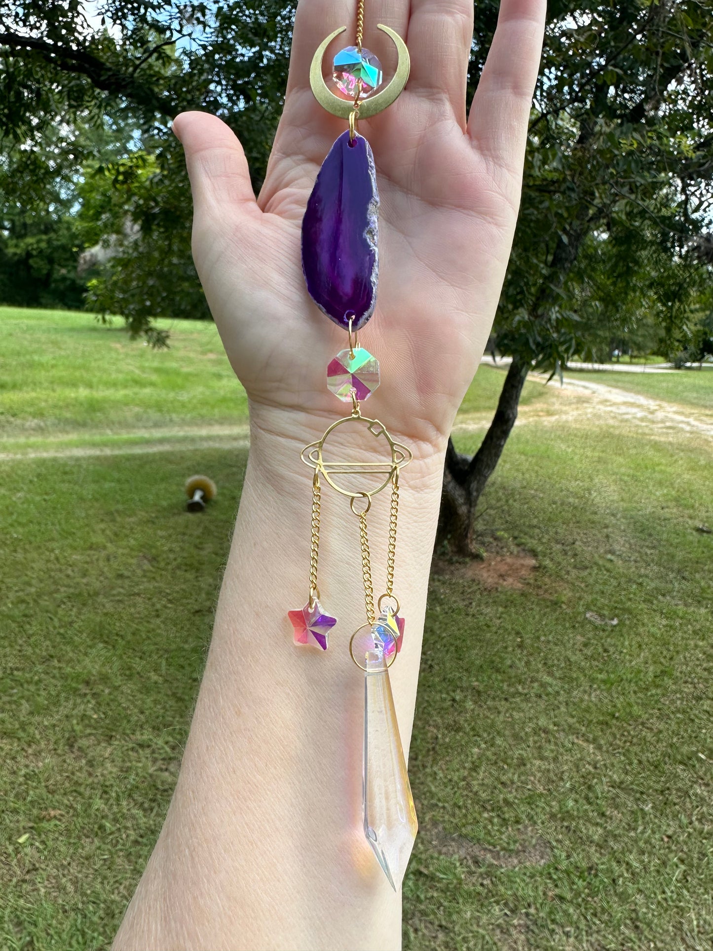 Purple Agate Slice Sun Catcher