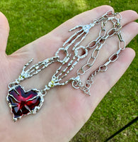 Gothic Heart and Hand Necklace