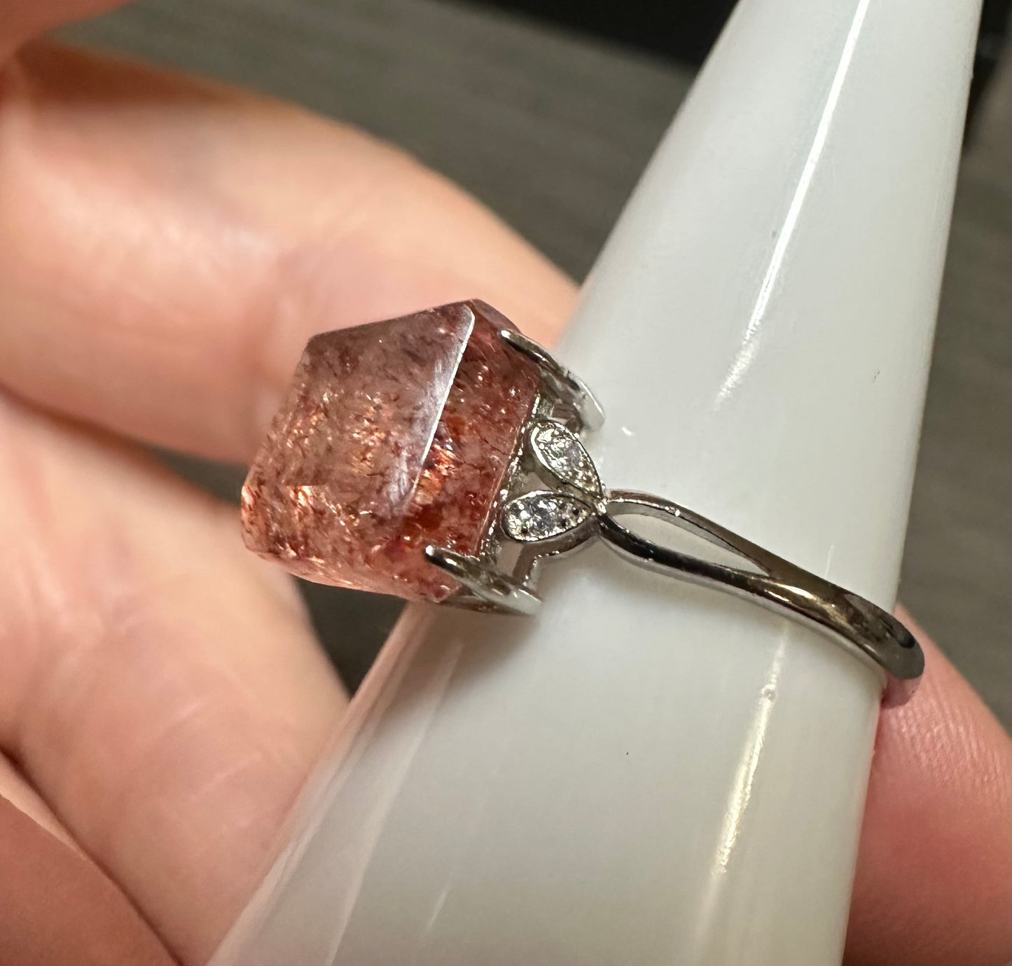 Sterling 925 Super 7 Strawberry Quartz Ring #25