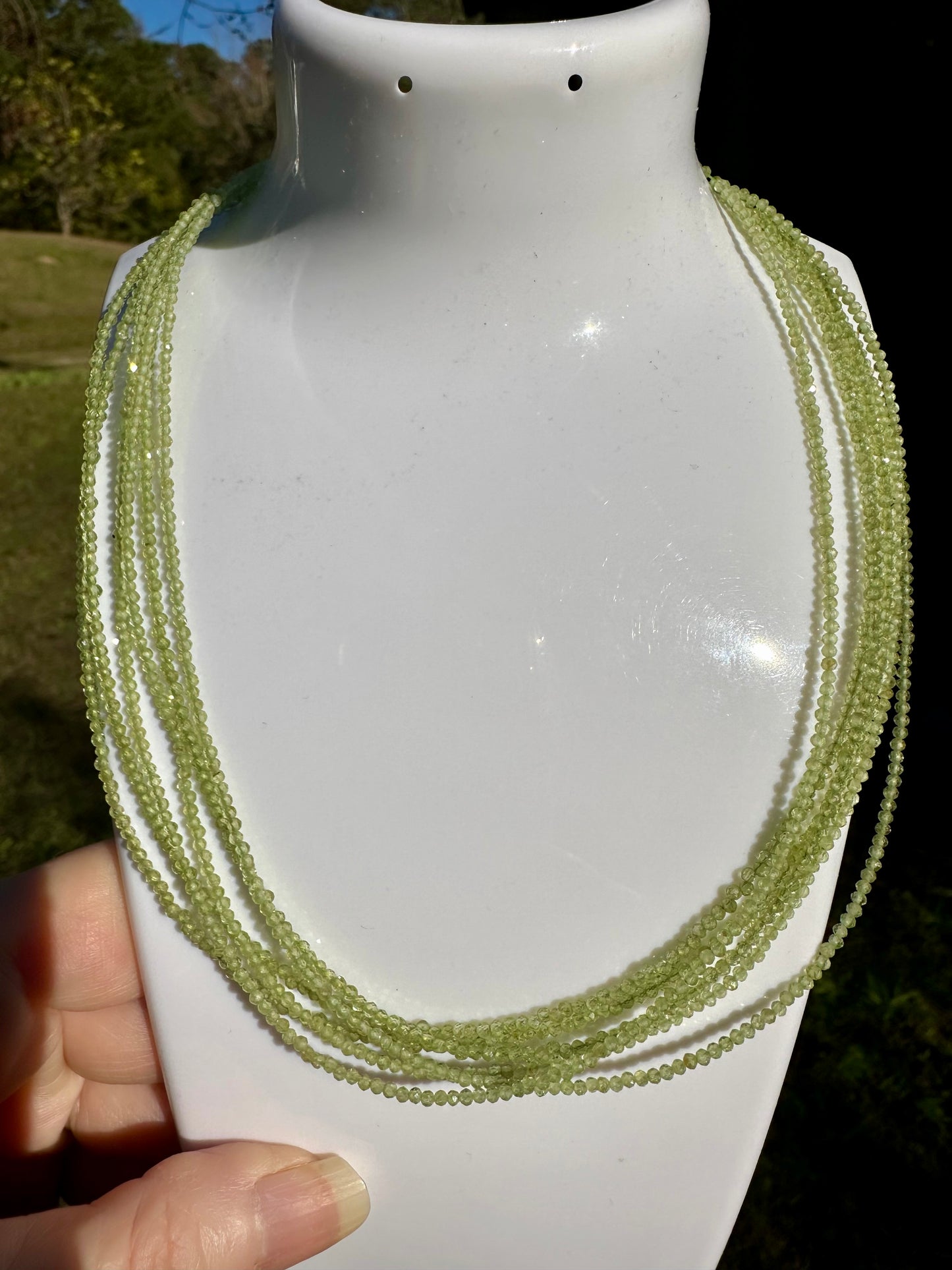 Natural 2mm Peridot Necklaces