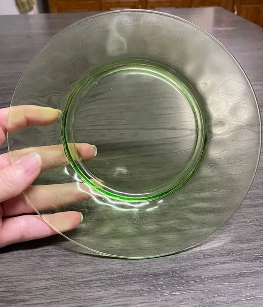 Vintage Green Depression Glass Plate