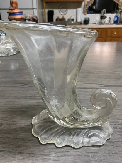 Heisey Glass Co. Crystal Cornucopia Vase