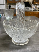 Clear Leaded Glass Basket circa 1950s