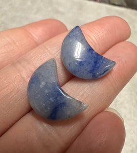 Blue Aventurine Moon Pair