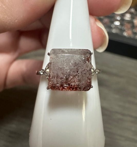 Sterling 925 Super 7 Strawberry Quartz Ring #19