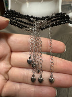 Natural 3mm Faceted Black Spinel Necklace