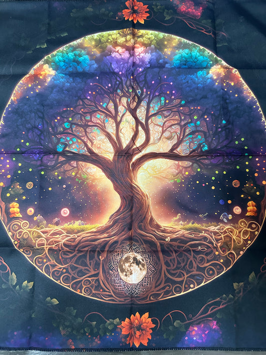 Colorful Tree of Life  Altar/Tarot Tapestry Cloth