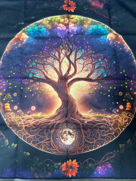 Colorful Tree of Life  Altar/Tarot Tapestry Cloth