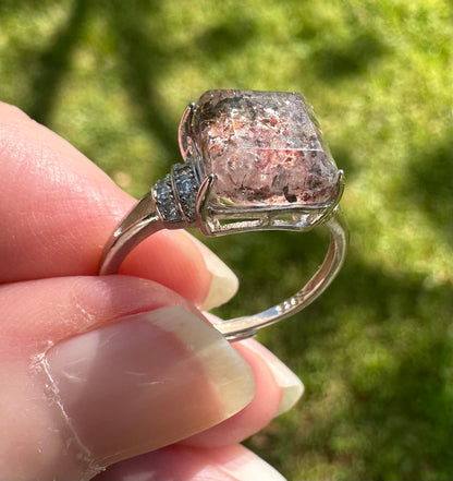 Sterling 925 Super 7 Strawberry Quartz Ring #49