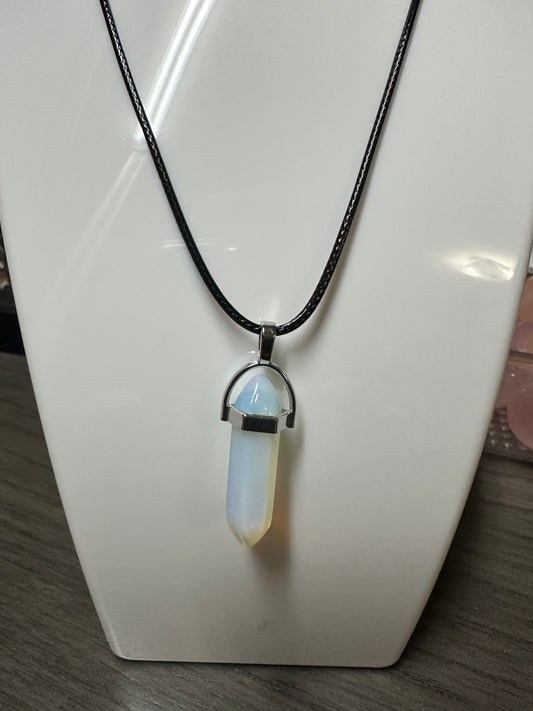 Opalite Pendant on Cord Necklace