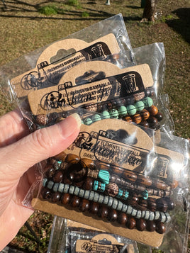 Random Pack of Wood Beaded Bracelets