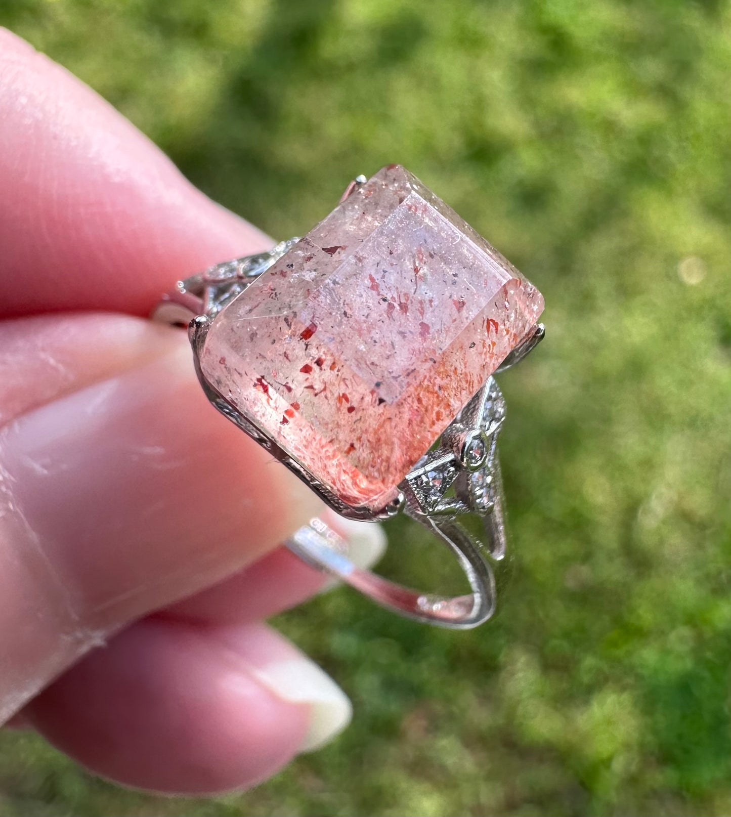 Sterling 925 Super 7 Strawberry Quartz Ring #62